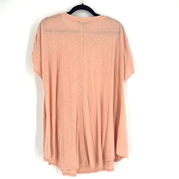 Lane Bryant‎ Women's Ruched Sleeve Stretch Crew Neck Top Peach Size 18/20 - Picture 2 of 9